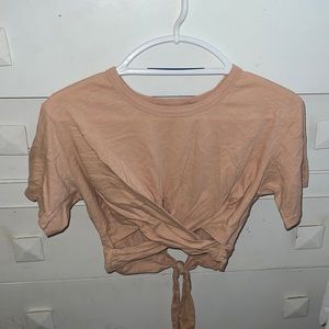 Aerie wrap-front cropped tee